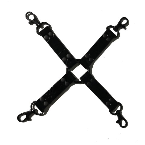 Бондажный БДСМ крест с карабинами (черный)