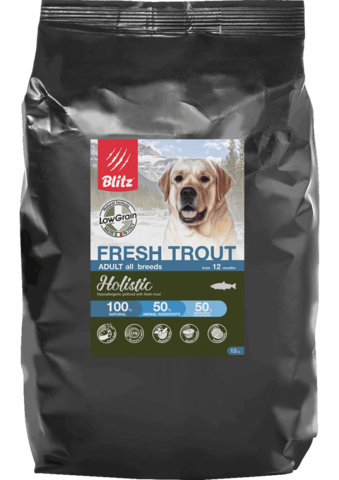 Blitz Holistic Fresh Trout собаки всех пород, сухой, форель (12 кг)