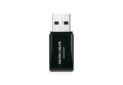 Mercusys MW300UM, N300 Wi-Fi Мини USB-адаптер, 300 Мбит/с на 2,4 ГГц, 1 порт USB 2.0, 2 встроенные антенны