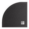 BelBagno TRAY-MR-UNO-R-90-550-35-NERO-CR TRAY-MR-UNO-R-90-550-35-NERO-CR Поддон из искусственного мрамора в комплекте с сифоном с декоративной накладкой (хром), чёрный
