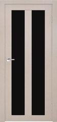 Межкомнатная дверь Z-6 / Цвет тон Кремовая лиственница / Остекление "Лакобель черное" / Двери Верда