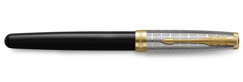 Ручка перьевая Parker Sonnet Premium 2021, F537, Metal & Black Lacquer GT (2119784)