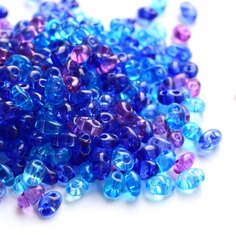 Бисер Twin Микс №18 сине-фиолетовый, прозрачный