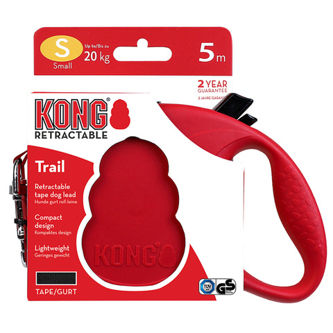 KONG рулетка Trail лента, красная (20кг, 5м)