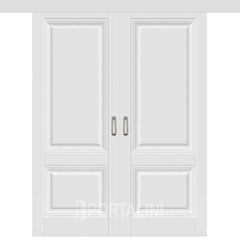 Купить Двустворчатая дверь купе эмаль VFD Barcelona 2 Polar белая глухая