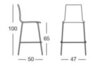 Стул полубарный пластиковый Scab Design Alice Barstool, хром, лен