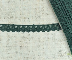 Кружево плетеное, ш. 2-2,2 см, тёмно-зелёный