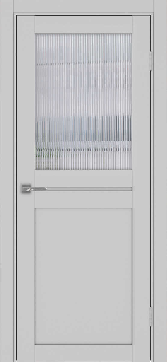 Дверь межкомнатная Оптима Порте Турин 520.211, цвет пепельный, экошпон, стекло мору