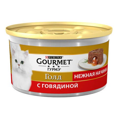 Gourmet Gold Нежная начинка консервы для кошек (говядина) 85г
