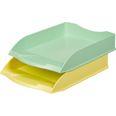Лоток для бумаг горизонтальный Attache Selection 2шт/уп зеленый и желтый