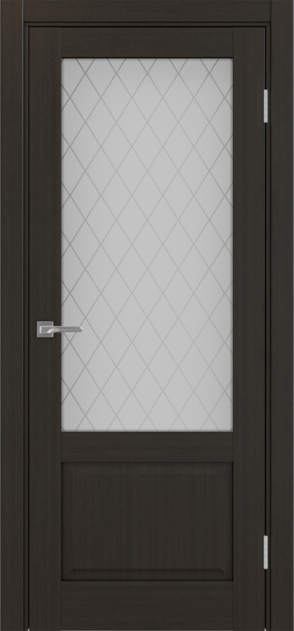 Дверь межкомнатная Оптима Порте Тоскана 640.21 ОФ3, цвет венге, экошпон, стекло кристалл