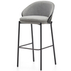 Барный стул Eamy светло-серый с черной отделкой