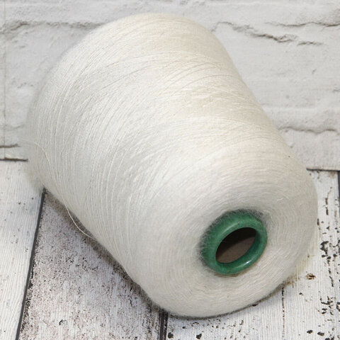 Меринос с шелком (30%) SPUN SILK YARN / SUPER 2/100 белый натуральный