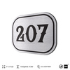 Номерок на дверь квартиры 207, для кабинета, офиса, шильдик 9 х 7 см, серебристый, Айдентика Технолоджи