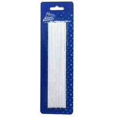 Свечи Коктейльные, Белый, с блестками, 16,5 см, 12 шт.