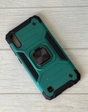 Противоударный чехол Strong Armour Case с кольцом для Samsung Galaxy A10 / M10 (Темно-зеленый)