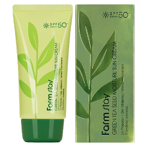 Крем для лица солнцезащитный FarmStay Green Tea Seed Moisture Sun Cream SPF50+ / PA+++, 70 гр