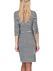 Купить Платье в морском стиле с черной полосой с рукавом 3/4 в Магазине тельняшек