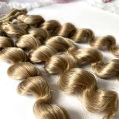 Волосы для кукол, трессы кудри-локоны-спиральки, цвет русый, длина 15 см*1 метр., набор 2 шт