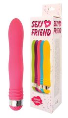 Розовый эргономичный вибратор Sexy Friend - 17,5 см. - 