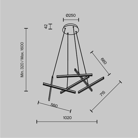 Подвесная светодиодная люстра Maytoni Line MOD016PL-L80WK