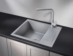 Кухонная кварцевая мойка Granula 6002, АЛЮМИНИУМ