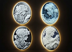 Силиконовые молды Камеи девушки набор 4 шт