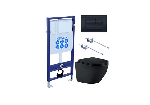 Aquatek SET Aquatek ЕВРОПА MB-049 4в1 SET Aquatek ЕВРОПА MB-049 4в1 (рама Aquatek Standard INS-0000012+KKI-0000001+KDI-0000049+унитаз ЕВРОПА AQ1901-MB с тонким сиденьем soft-close)