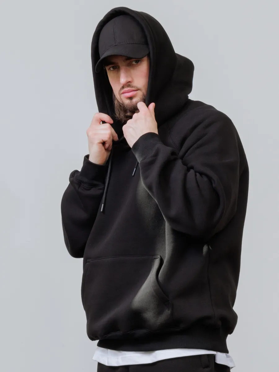 Худи с флисом оверсайз с капюшоном