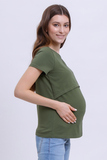 Футболка для беременных и кормящих 10590 хаки