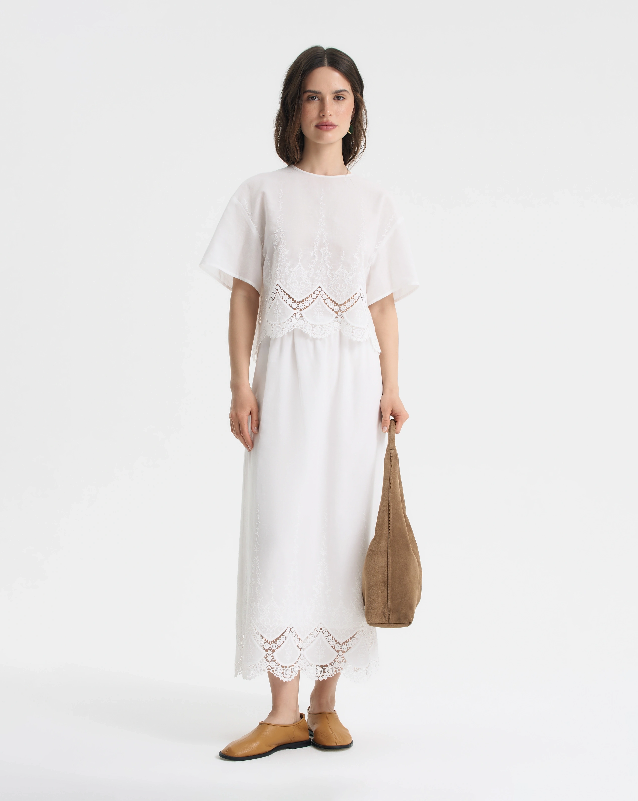 Блуза с коротким рукавом из шитья