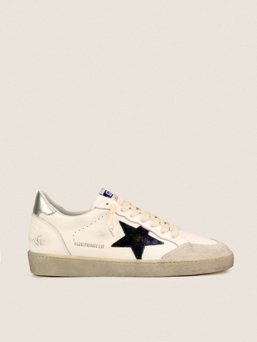 Men's Ball Star in white nappa with navy star and heel tab