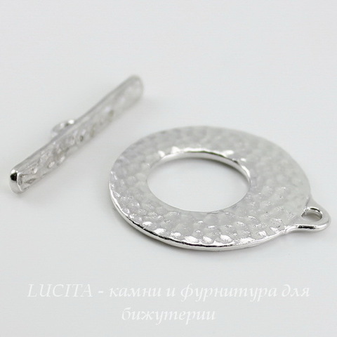 Замок - тоггл из 2х частей TierraCast "Artisan" (цвет-платина) 30х27 мм, 30х4 мм ()