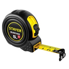 STAYER BlackMax, 5 м х 19 мм, рулетка с двумя фиксаторами, Professional (3410-05)
