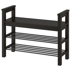 Скамейка для обуви IKEA HEMNES (ХЕМНЭС), Черный, 85х32х65 см