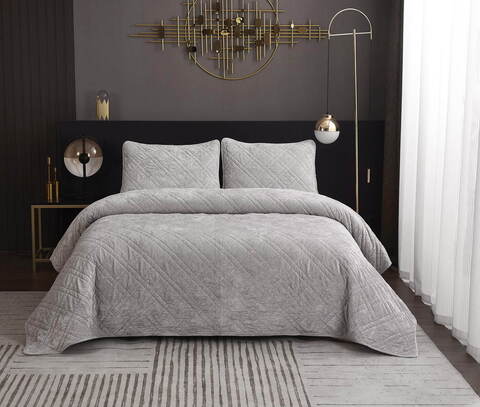 Покрывало 160х220 и наволочка 50х70 Sofi De MarkO Селена Серебро