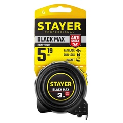 STAYER BlackMax, 5 м х 19 мм, рулетка с двумя фиксаторами, Professional (3410-05)