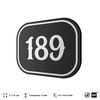 Номерок на дверь квартиры 189, для кабинета, офиса, шильдик 9 х 7 см, черный, Айдентика Технолоджи