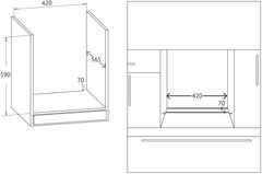 Встраиваемый духовой шкаф Korting OKB 4941 CRN схема встраивания