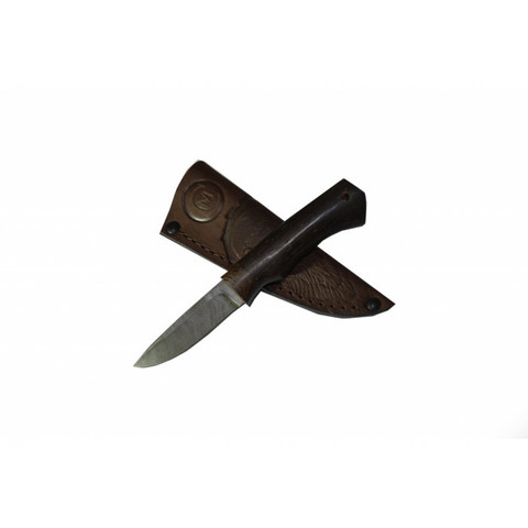 Шкуросъёмный нож Амулет, дамасская сталь, рукоять венге