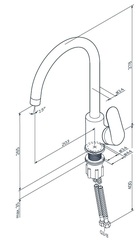 Смеситель для кухни, белый камень AM.PM Like -  F8007133