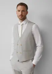 s.O PURE: двухрядный жилет из эластичной ткани в клетку в клетку Black Label