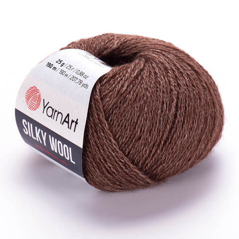 Пряжа Silky wool (Силки вул). Цвет: коричневый. Артикул: 336