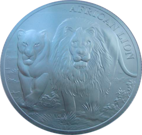 Конго 5000 франков 2016 Африканский лев СЕРЕБРО