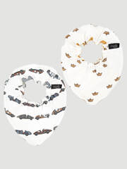 Сет из 2х нагрудников Mjölk Mini Retro Cars/Бумажные кораблики