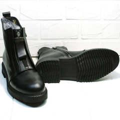 Женские демисезонные ботинки с грубой подошвой Tina Shoes 292-01 Black.