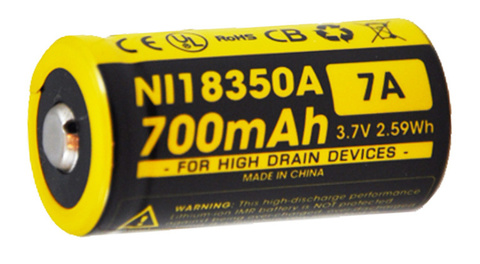 Аккумулятор Nitecore IMR18350 18350 Li-Ion 700mAh