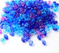Бисер Twin Микс №18 сине-фиолетовый, прозрачный