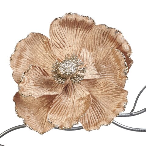 Пуансеттия на клипсе 2шт 21см Goodwill золотая