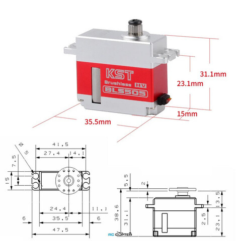Сервопривод KST BLS505 (7 кг/см, 0.07 сек/60°, 40г)